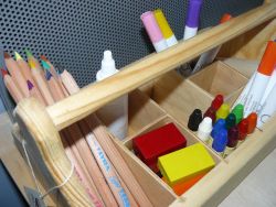 A Well-Stocked Wooden Art Caddy