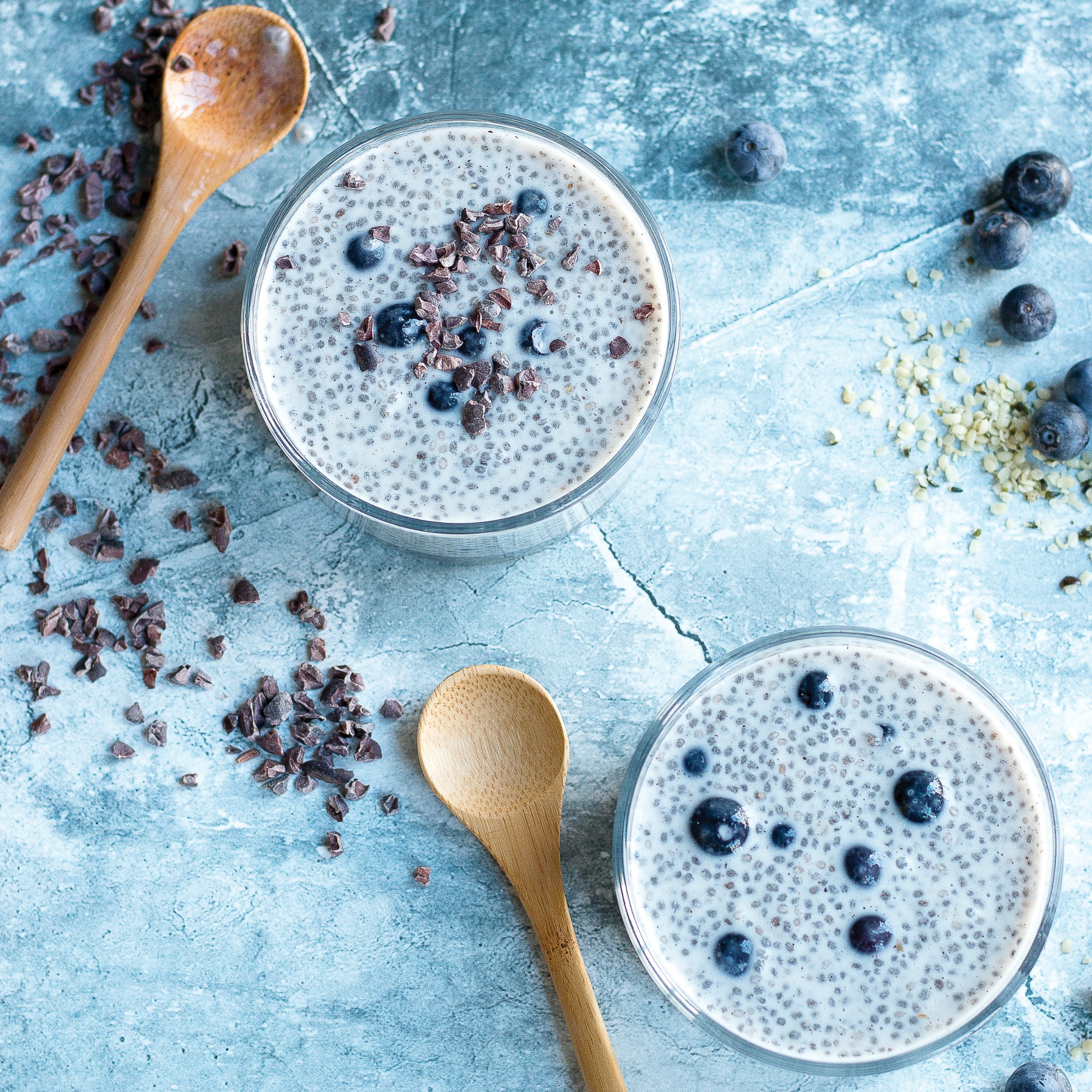 Blueberries + Cream Chia Pudding 