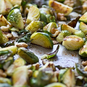 Lemony Wheat Berries with Roasted Brussels Sprouts